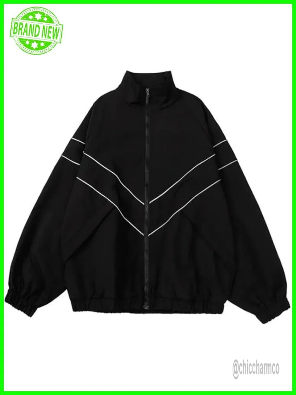 Vintage Patchwork Bomber Jacket Polyester Lightweight Windbreaker Streetwear